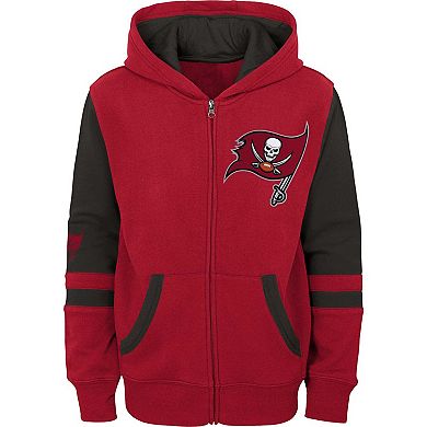 Youth Red Tampa Bay Buccaneers Colorblock Full-Zip Hoodie