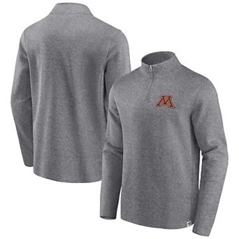 Men's Fanatics Branded Heather Gray Minnesota Golden Gophers Vintage Fleece Quarter-Zip Jacket