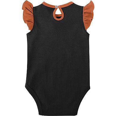 Girls Newborn & Infant Burnt Orange/Black Texas Longhorns Spread the Love 2-Pack Bodysuit Set