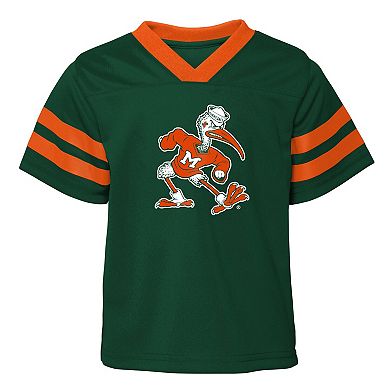 Toddler Green Miami Hurricanes Two-Piece Red Zone Jersey & Pants Set