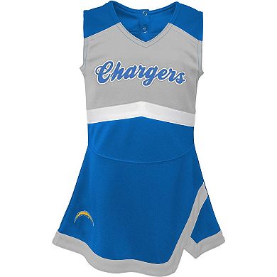 Girls Infant Powder Blue Los Angeles Chargers Cheer Captain Jumper Dress