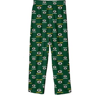 Youth Green Green Bay Packers Team-Colored Printed Pajama Pants