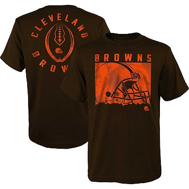 Youth Brown Cleveland Browns Liquid Camo Logo T-Shirt