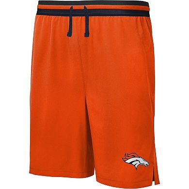 Men's Orange Denver Broncos Cool Down Tri-Color Elastic Training Shorts
