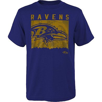 Youth Purple Baltimore Ravens Liquid Camo Logo T-Shirt