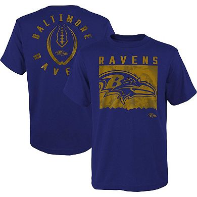 Youth Purple Baltimore Ravens Liquid Camo Logo T-Shirt