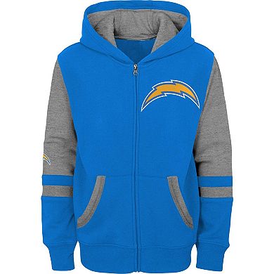 Preschool Powder Blue Los Angeles Chargers Stadium Color Block Full-Zip Hoodie