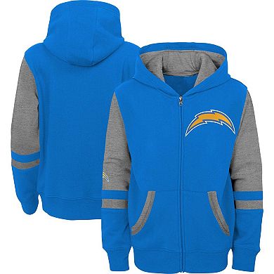 Preschool Powder Blue Los Angeles Chargers Stadium Color Block Full-Zip Hoodie
