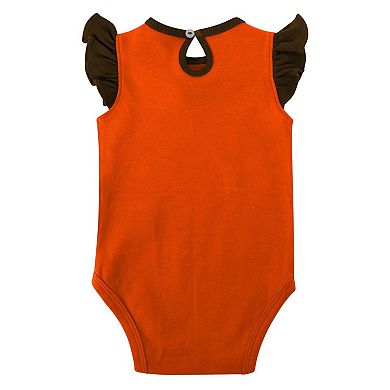 Girls Newborn & Infant  Brown/Orange Cleveland Browns Spread the Love 2-Pack Bodysuit Set