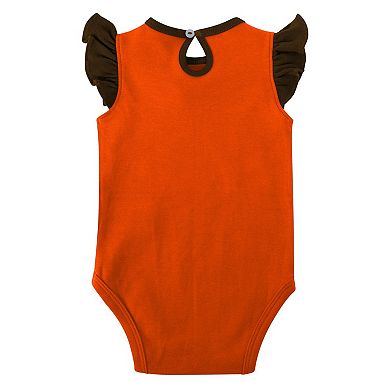 Girls Newborn & Infant Brown/Orange Cleveland Browns Spread the Love 2-Pack Bodysuit Set
