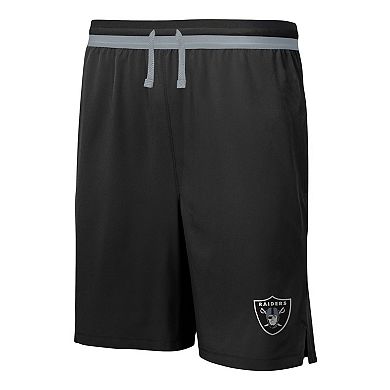 Men's Black Las Vegas Raiders Cool Down Tri-Color Elastic Training Shorts