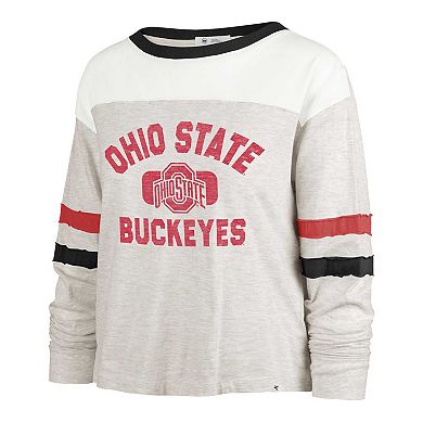 Women's '47 Oatmeal Ohio State Buckeyes All Class Lena Long Sleeve T-Shirt