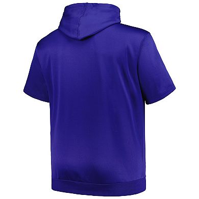 Men's Profile Royal New York Mets Big & Tall Contrast Short Sleeve Pullover Hoodie