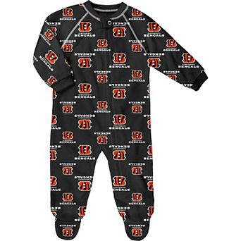 Infant Black Cincinnati Bengals Allover Print Raglan Full-Zip Jumper