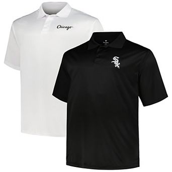 Men's Profile Black/White Chicago White Sox Big & Tall Two-Pack Solid Polo Set