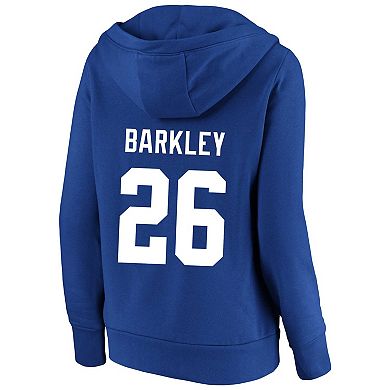 Women's Profile Saquon Barkley Royal New York Giants Plus Size Player Name & Number Pullover Hoodie