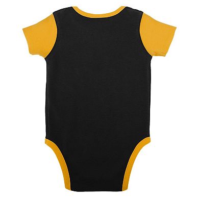 Newborn & Infant Black Iowa Hawkeyes Home Field Advantage Three-Piece Bodysuit, Bib & Booties Set