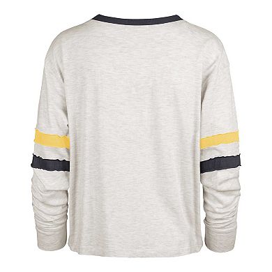Women's '47 Oatmeal Michigan Wolverines Vault All Class Lena Long Sleeve T-Shirt