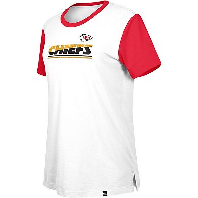 Women's New Era  White/Red Kansas City Chiefs Third Down Colorblock T-Shirt