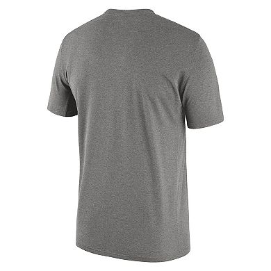 Men's Nike  Heather Gray Duke Blue Devils Campus Letterman Tri-Blend T-Shirt