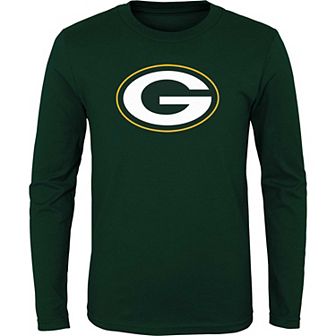 Youth Green Green Bay Packers Primary Logo Long Sleeve T-Shirt