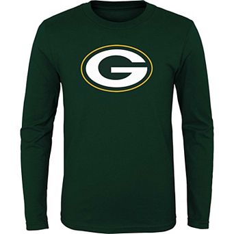 Youth Green Green Bay Packers Primary Logo Long Sleeve T-Shirt