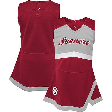 Girls Youth Crimson/Gray Oklahoma Sooners Cheer Captain Jumper Dress
