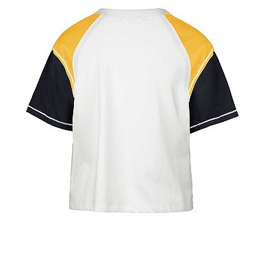 Women's '47 White Michigan Wolverines Serenity Gia Cropped T-Shirt
