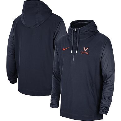 Men's Nike Navy Virginia Cavaliers 2023 Coach Half-Zip Hooded Jacket