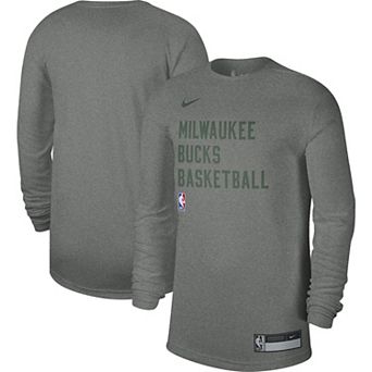 Unisex Nike Heather Gray Milwaukee Bucks 2023/24 Legend On-Court Practice Long Sleeve T-Shirt