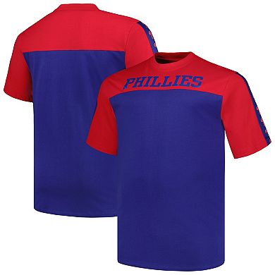 Men's Profile Red/Royal Philadelphia Phillies Big & Tall Yoke Knit T-Shirt