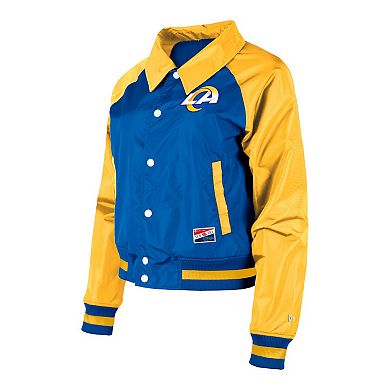 Women's New Era Royal Los Angeles Rams Coaches Raglan Full-Snap Jacket