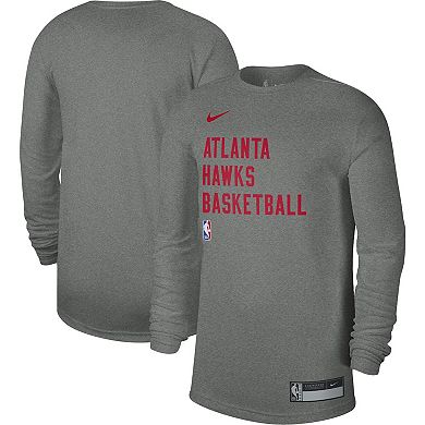 Unisex Nike Heather Gray Atlanta Hawks 2023/24 Legend On-Court Practice Performance Long Sleeve T-Shirt