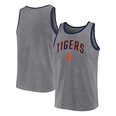 Men's Profile Heather Charcoal Detroit Tigers Big & Tall Arch Over Logo Tank Top