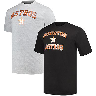 Men's Profile Black/Heather Gray Houston Astros Big & Tall T-Shirt Combo Pack