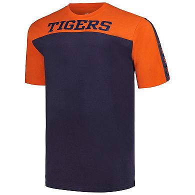 Men's Profile Orange/Navy Detroit Tigers Big & Tall Yoke Knit T-Shirt
