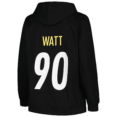 Women s Profile T.J. Watt Black Pittsburgh Steelers Plus Size Player Name Number Pullover Hoodie