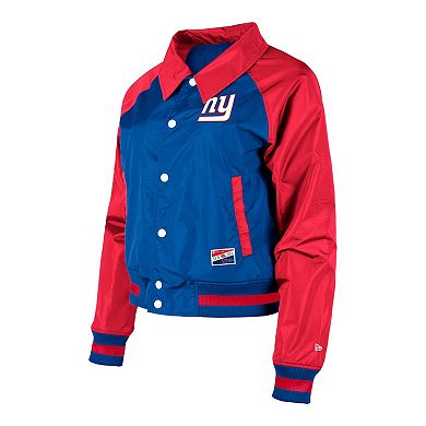 Women's New Era Royal New York Giants Coaches Raglan Full-Snap Jacket