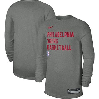Unisex Nike Heather Gray Philadelphia 76ers 2023/24 Legend On-Court Practice Long Sleeve T-Shirt