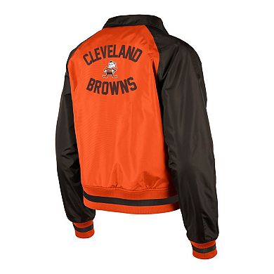 Women's New Era Orange Cleveland Browns Coaches Raglan Full-Snap Jacket
