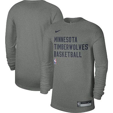 Unisex Nike Heather Gray Minnesota Timberwolves 2023/24 Legend On-Court Practice Long Sleeve T-Shirt