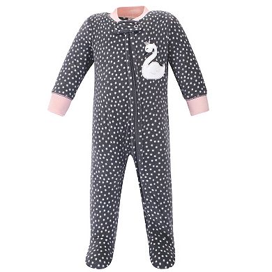 Infant Girl Fleece Zipper Sleep and Play 2pk
