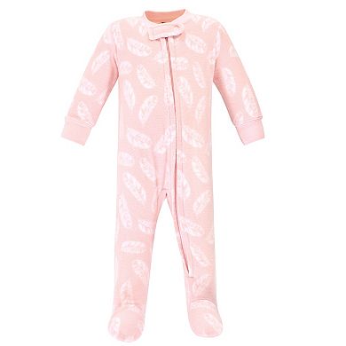 Infant Girl Fleece Zipper Sleep and Play 2pk