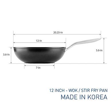 TECHEF - Onyx Collection - 12 Inch Wok/Stir-Fry Pan with Cover