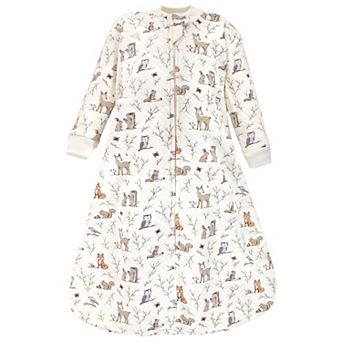 Hudson Baby Infant Girl Premium Quilted Long Sleeve Sleeping Bag and Wearable Blanket, Enchanted Forest