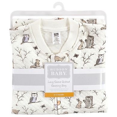 Hudson Baby Infant Girl Premium Quilted Long Sleeve Sleeping Bag and Wearable Blanket, Enchanted Forest