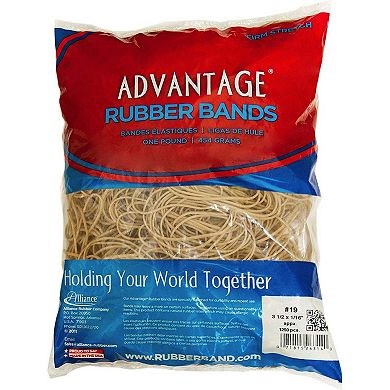 Advantage Rubber Bands Large Size #19 (3-1/2 X 1/16") Heavy Duty