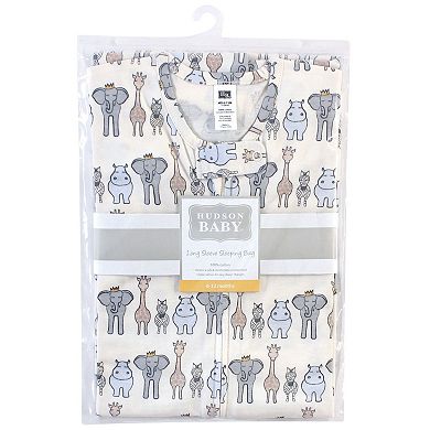 Hudson Baby Infant Long Sleeve Cotton Jersey Sleeping Bag, Royal Safari