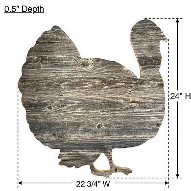 Rustic Farmhouse Fall Harvest 24" Reclaimed Wood Turkey