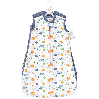 Hudson Baby Infant Premium Quilted Sleeveless Sleeping Bag and Wearable Blanket, Space 2-Pack